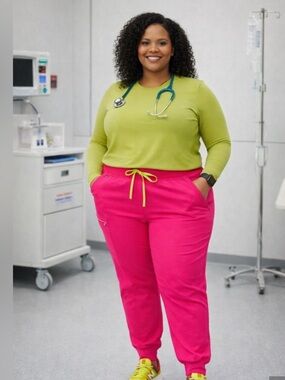 Figs Bright Pink Zamora Jogger Pants 3XLP
